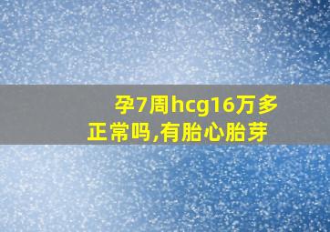 孕7周hcg16万多 正常吗,有胎心胎芽